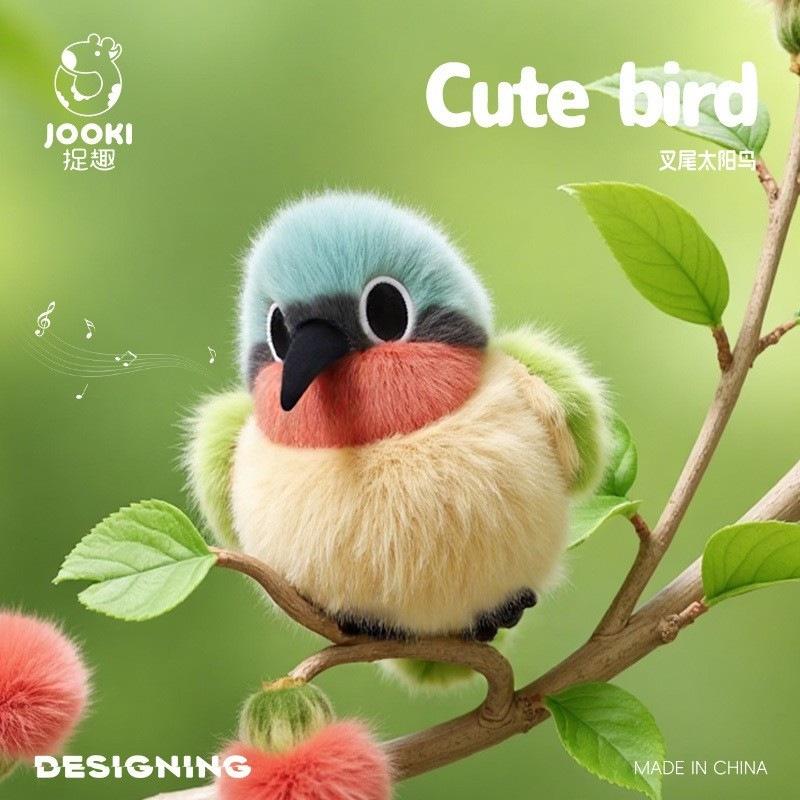 Cute Plush Toy Colorful Bird Family Fluffy Stuffed Soft Plush Vibrant Bird Toy Stuffed Animal for Kids Home Decor Birthday Gifts