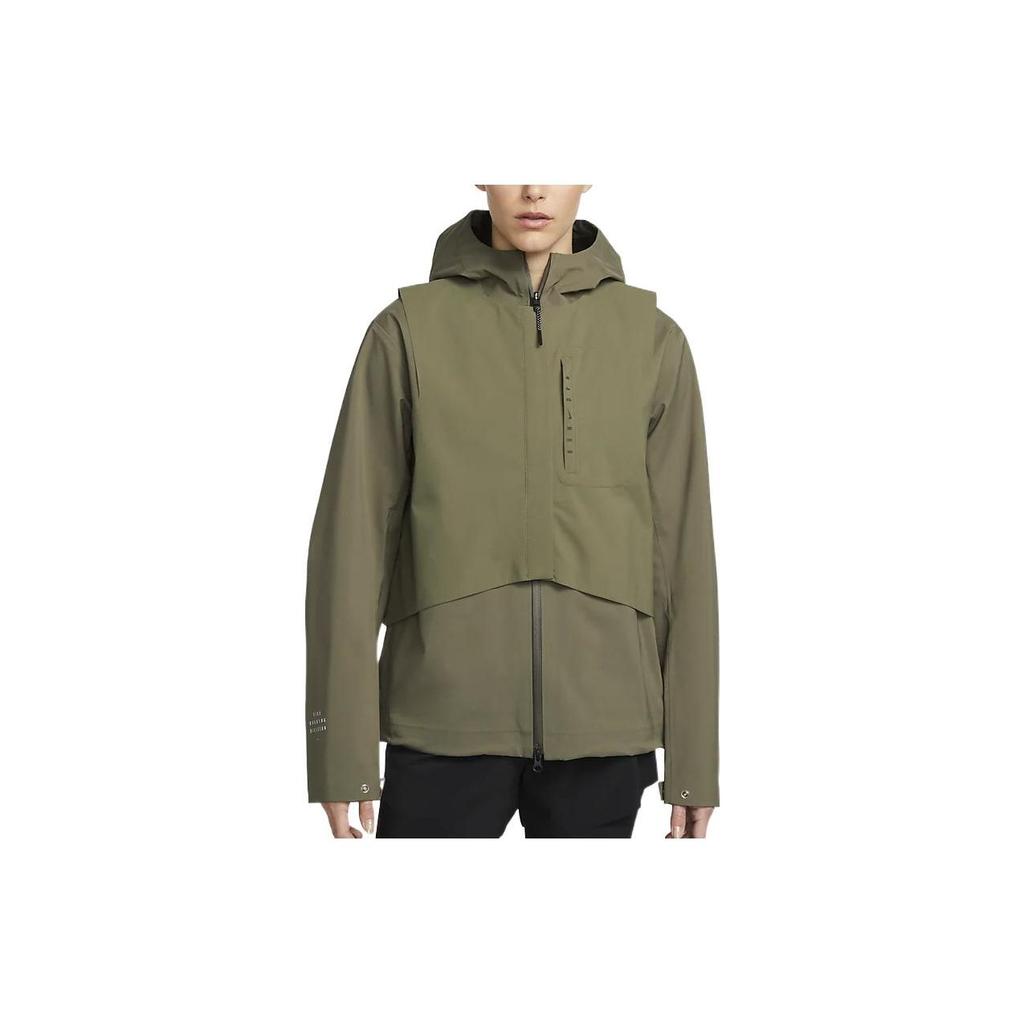 Nike Storm-FIT Run Division Reversible Hooded Jacket With Logo Print Women Jacket Olive-Green DV1247-222