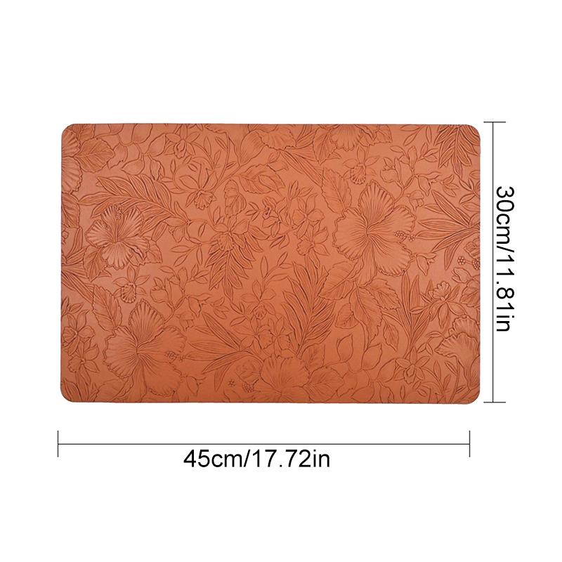 1 szt. Imitacja skóry Łatwa do czyszczenia Wzór kamelii Wodoodporna i trwała Dwustronna Lekko luksusowa Podkładka na stół Podkładki