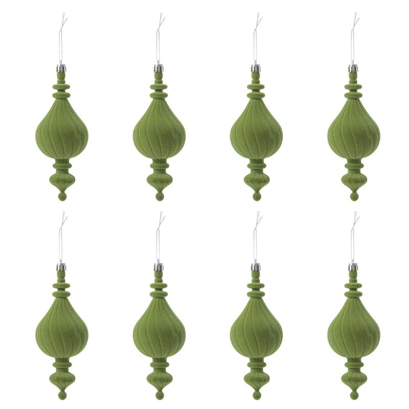 Ribbed Christmas Tree Trim with Elongated Shape and Textured Finish for Indoor Display, Wreath Styling and Tree Placement