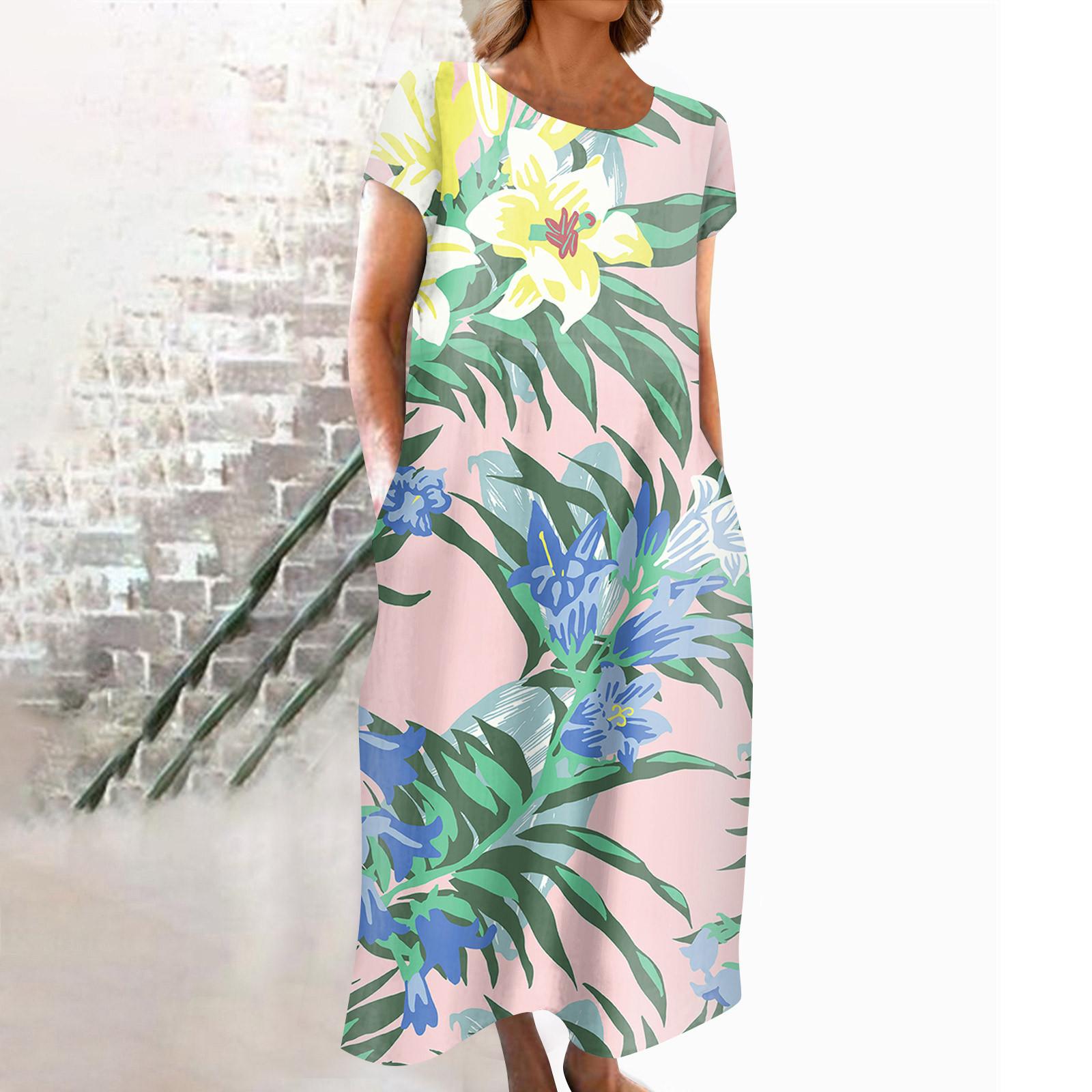 Модное женское летнее платье с круглым вырезом и повседневным модным пуловером с принтом — фото 9