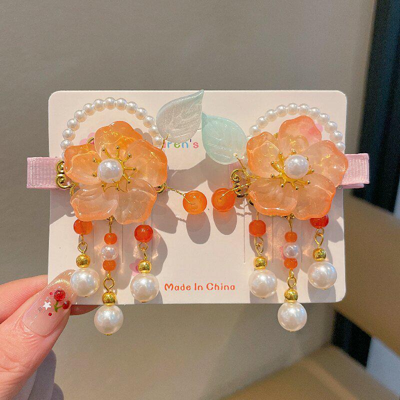 Girls' Hanfu Hair Accessories: Princess Tassels, Flowers & Butterflies Clips