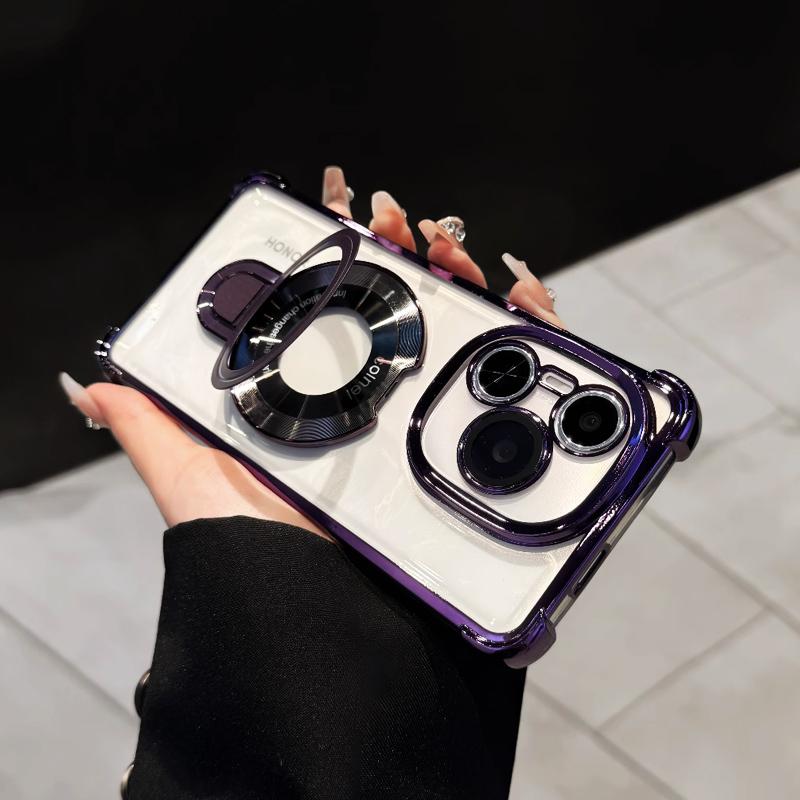 New Plating Magnetic Magsafe Bracket Shockproof Case For Motorola MOTO Edge 60 Edge 50 Edge50 Fusion Pro Neo Stand Holder Cover