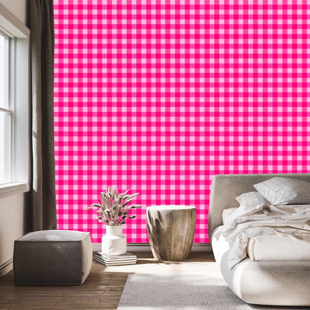 Pink Purple Checkered Wallpaper, Purple Background for Living Room and Bedroom 50x1000