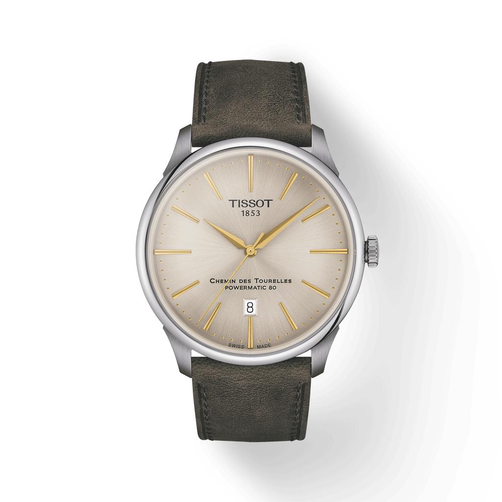 Tissot Leather Strap ivory Dial Men's Fashion Watch T139.407.16.261.00