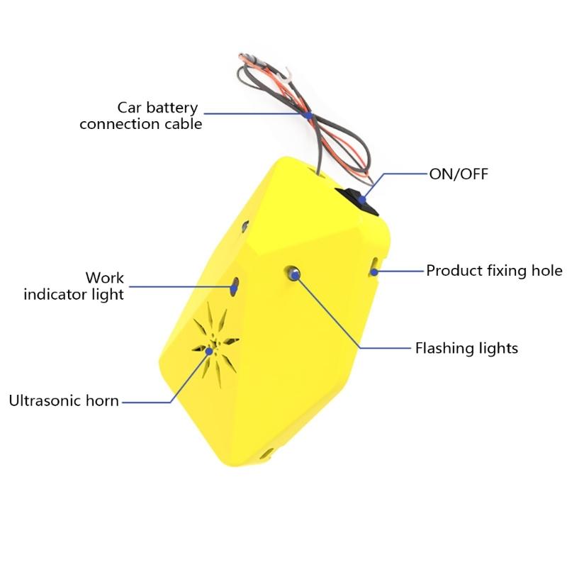 Vehicle Marten Mouse Deterrents Systems, Multifrequency Ultrasonic and Light Emission, Plugs and Play, Easy Installation