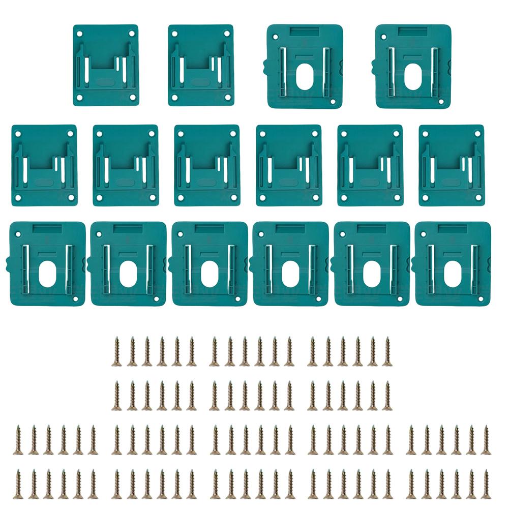 Mountable 18V Battery Holder Set for BL1815 BL1820 BL1830 BL1840 BL1850 BL1860 with Tool Storage Racks Easy Fit