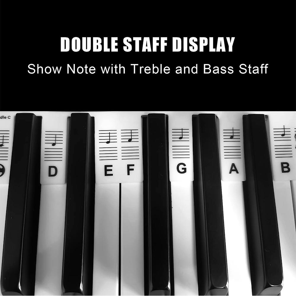 The Piano Rake Piano Keyboard Stickers for Beginners 88 Full-Size Piano Rake Key Labels