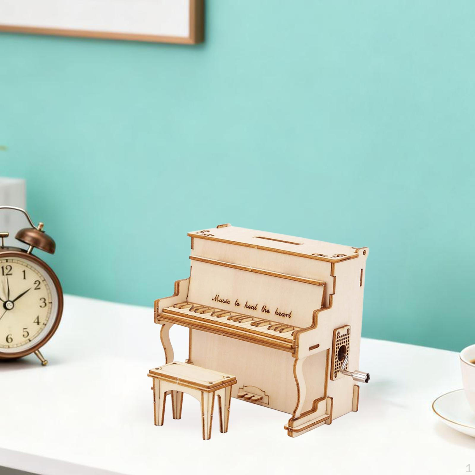 

3D for Adults Piano Model Kit Construction Craft Piggy Bank Tabletop Ornament Style D