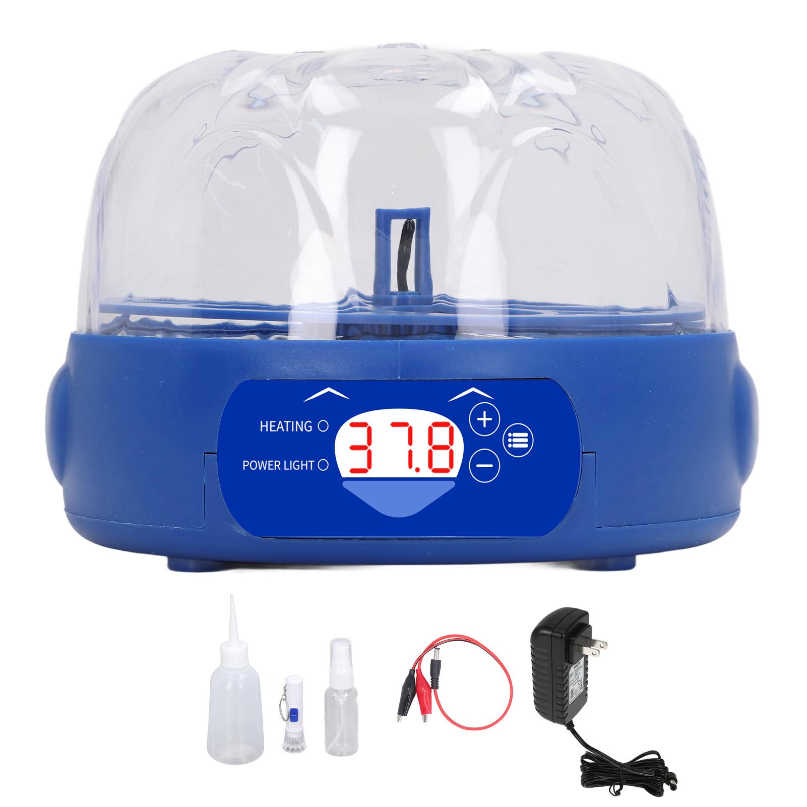 

Инкубатор для яиц на 6 яиц 15 Вт, синий, с автоматическим переворачивателем яиц, овоскопом, дисплеем, контролем температуры для домашней птицы