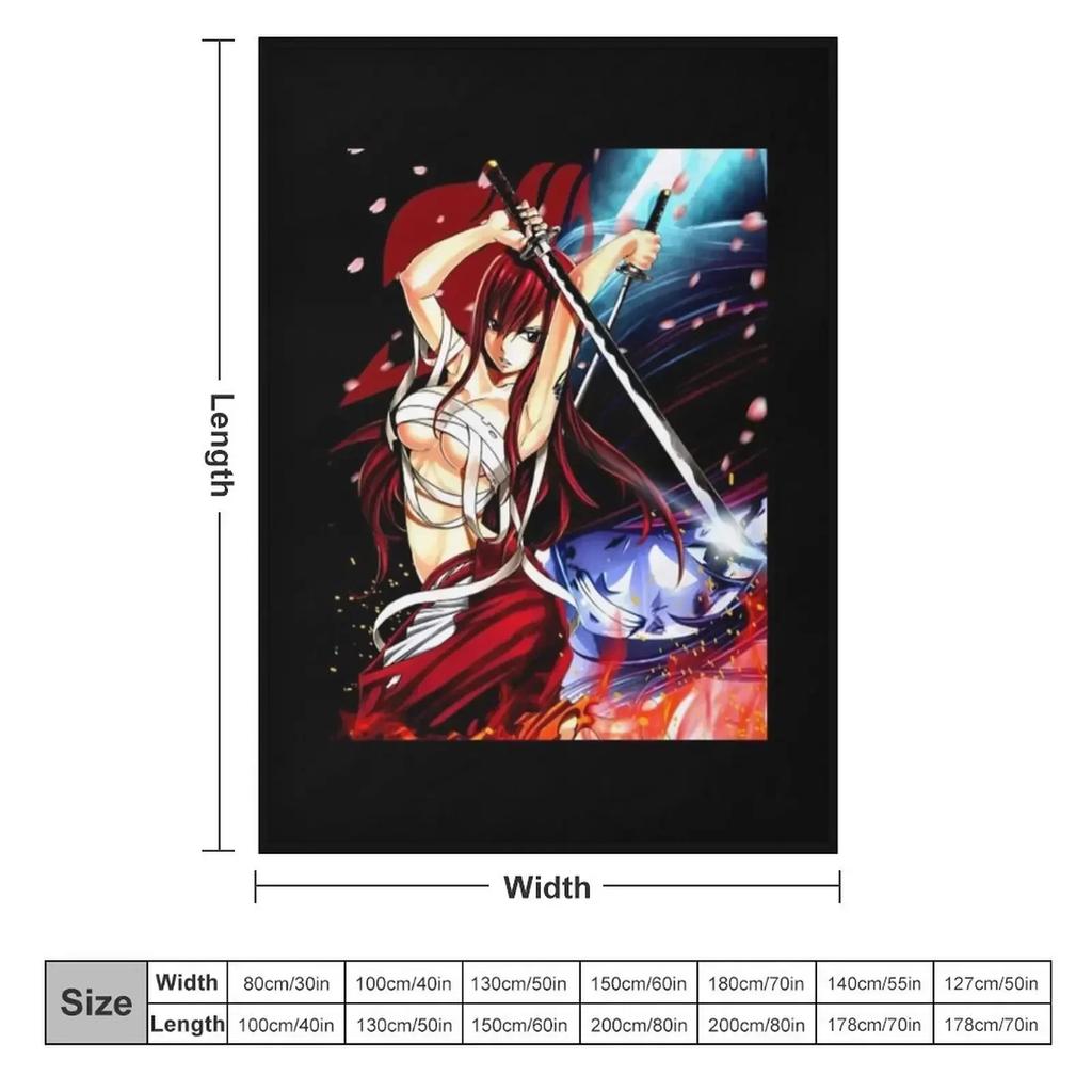 Swordswomen Erza Throw Blanket Giant Sofa Thermals For Travel Sofa Quilt Blankets