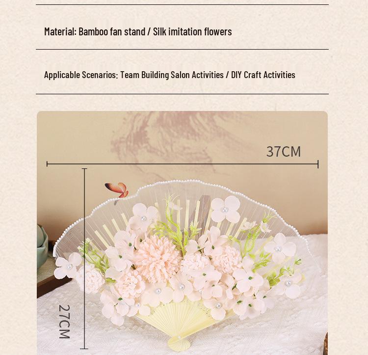 Mid-Autumn Festival Handmade Hairpin & Flower Fan Decoration Kit for Hanfu and Ma Mian Skirt - Ancient Style Photography Accessories