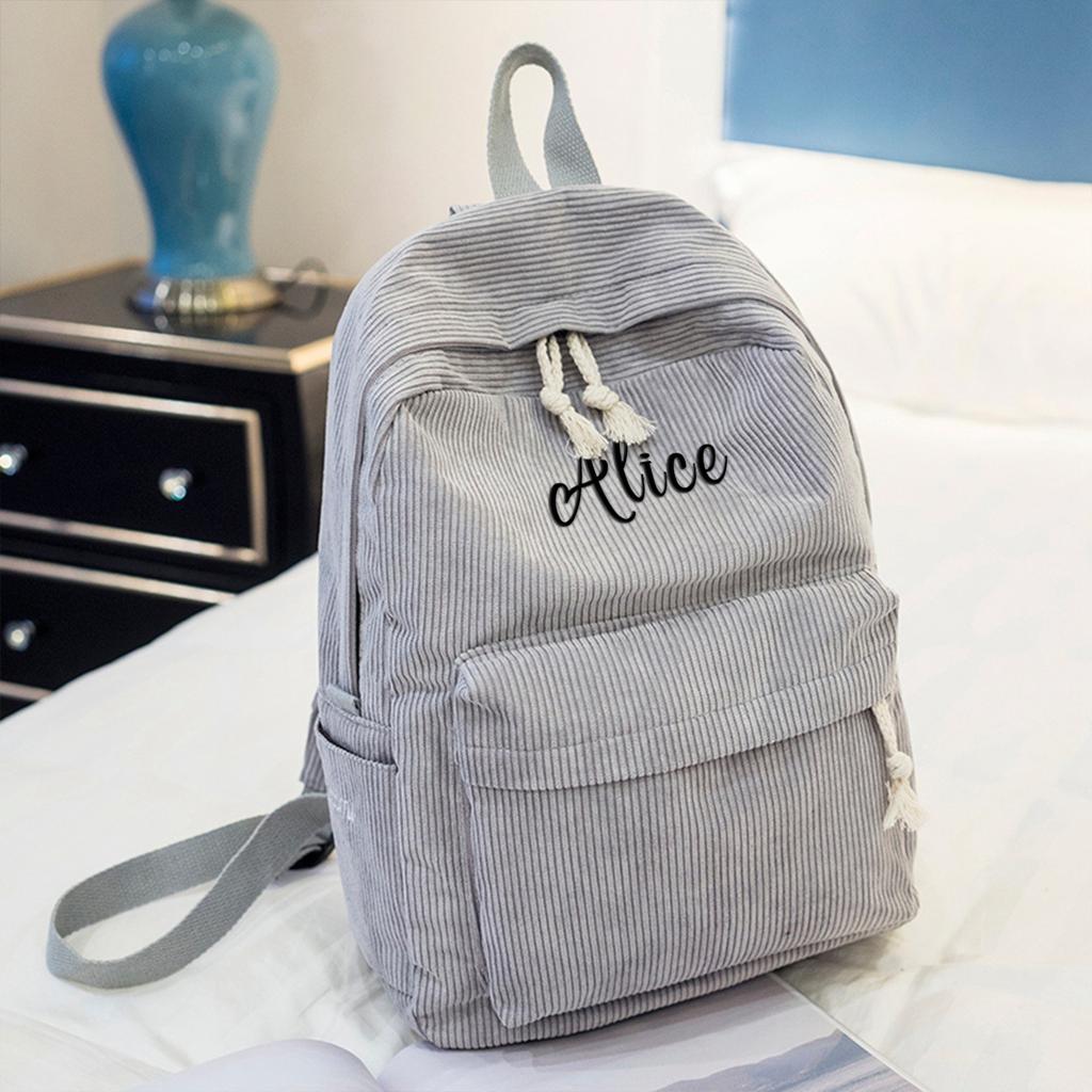 Personalized Preppy Backpack, Travel Backpack, Embroidered Name Tag, Unique Souvenir Gift