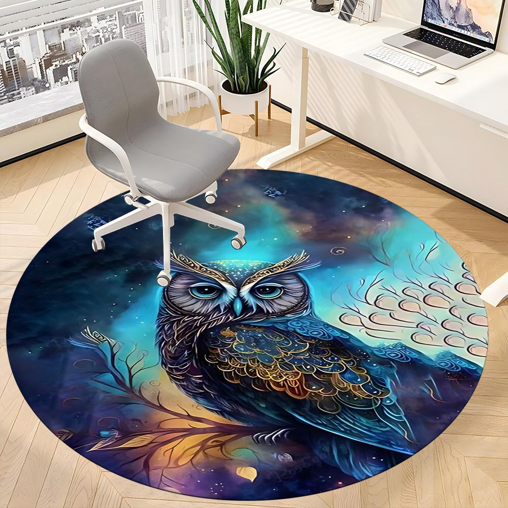 1pc Fantasy Owl Artwork Chair Carpet for Office, Non-slip, Soft and Durable Office Rug for  Decoration, Perfect for Office yy251229180