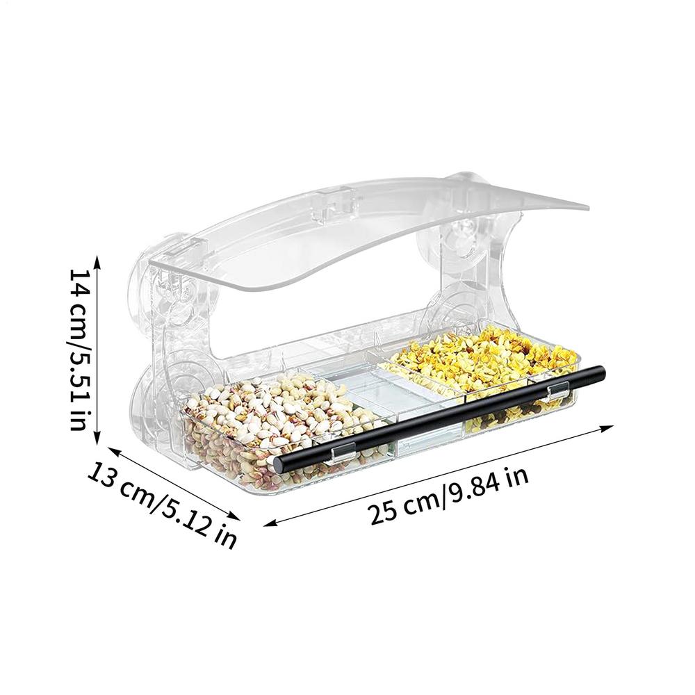 Кормушка для птиц на окно на присоске Прозрачный акрил Смотровое окно для птиц Прозрачный акрил Съемный контейнер для корма Герметичный