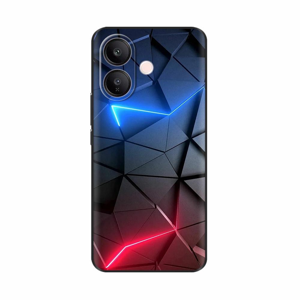 For Vivo V60 Lite 4G Phone Case Flowers Patterns Soft Black Silicone Protective Shell Back Cover For Vivo V60 VivoV60 Lite Funda
