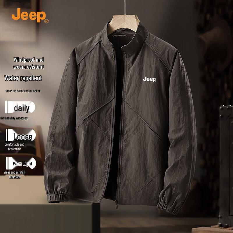 Jeep Men s Fall 2025 Casual Stand Collar Workwear Jacket 4XL