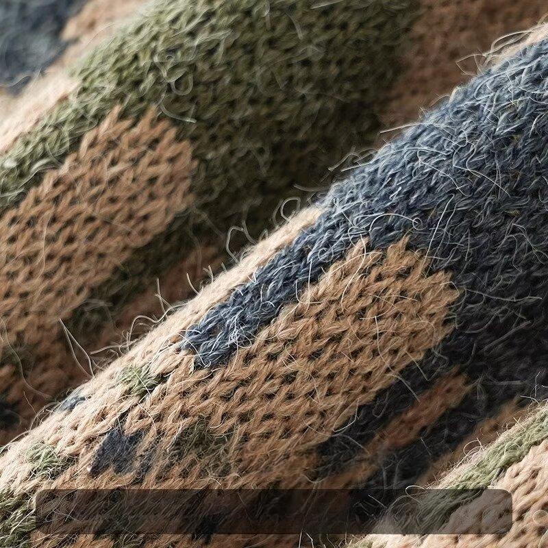 Men's Sweater2024Autumn and Winter New Cartoon Trendy round Neck Jacquard Pullover Knitting Outer Wear Underwear Sweater Men