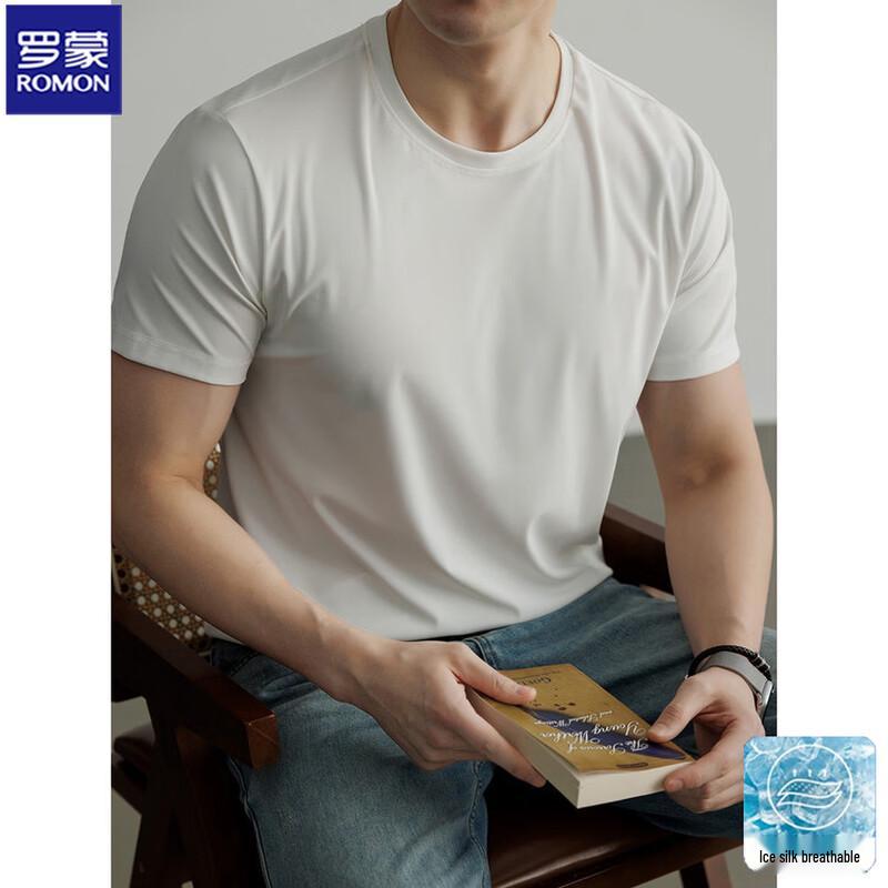 ROMON Men's Ice Silk Cooling Short Sleeve T-Shirt