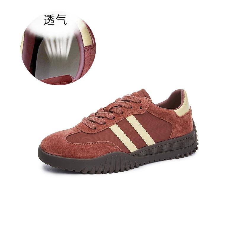 Genuine Leather German Training Shoes Women's 2025 Spring New Retro Sports Shoes Platform-soled Heightening Forrest Gump Shoes Versatile Casual Women