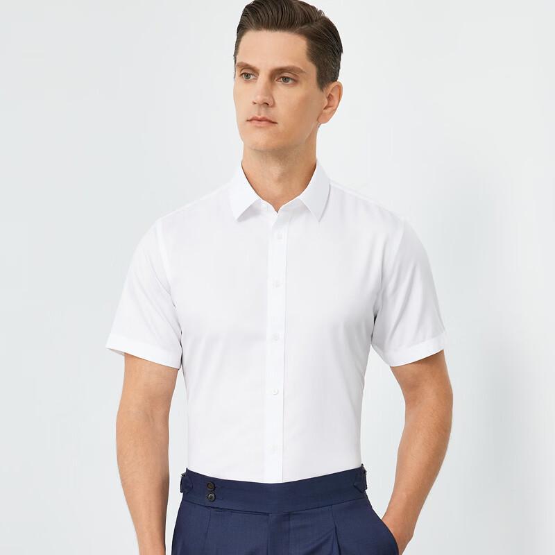 Fengxun Men s Short Sleeve 100% Cotton Non-Iron Business Shirt 185/112A