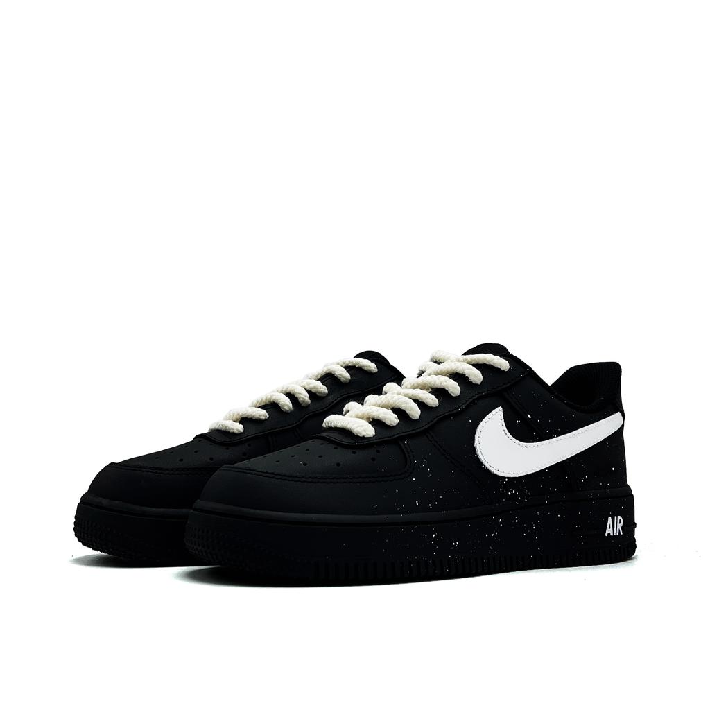 Nike Air Force 1 Starlight Warrior Leder Abriebfest Niedrig geschnitten Skateboard Schuhe Unisex Schwarz Weiß CW2288-001(Team1615)