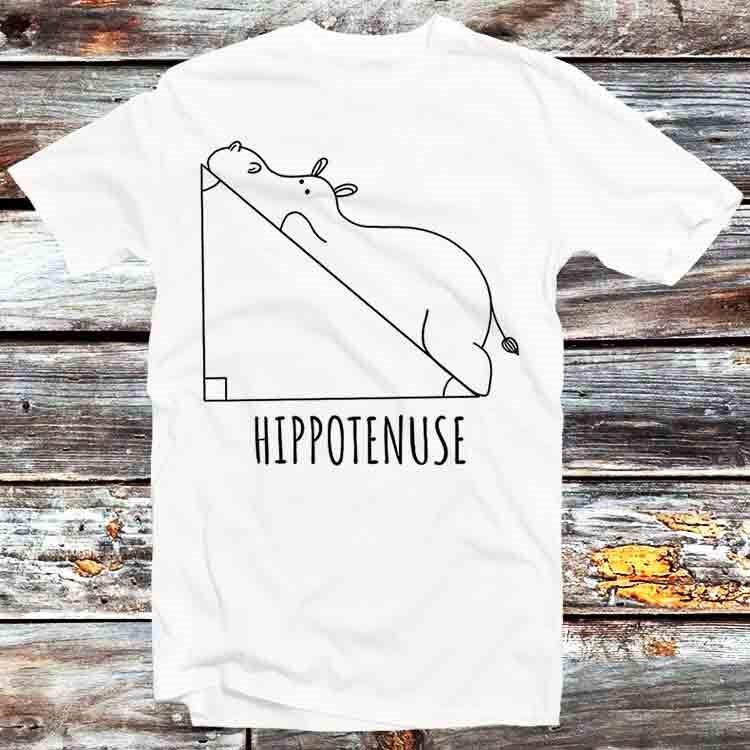 Hypotenuse Math Nerd Hippopotamus Animal Nature Pet Lover T Shirt B1347