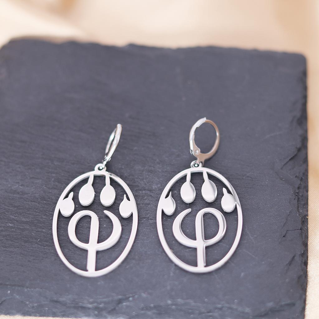 Kinitial Stainless Steel Death Moth Sun Moon Snake Mushroom Cactus Hamsa Hand Horse Earrings For Women Trendy Piercing Jewelry