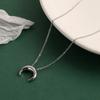 ANENJERY Smooth Moon Necklace for Women Clavicle Chain Crescent Pendant Necklaces New