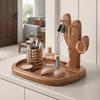 Space Saving Wooden Storage Rack Large Capacity Jewelry Display Rack  Dresser Decoration