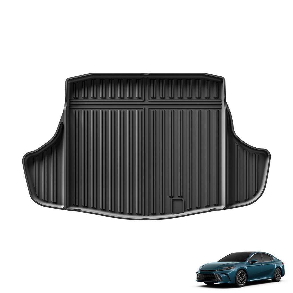 LUCKEASY Right Drive for Toyota Camry XV70 Hybrid Version 2018-2024 TPE Car Floor Mats Trunk Pad All-Weather Accessories Black