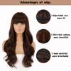 LISI HAIR Female Long Wavy Hair Wig with Bangs Synthetic Heat-resistant Fiber Wig Cosplay Lolita Party Daily Hairpin.