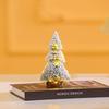 New Tower Flocked Cedar Christmas Tree Ornament for Desktop Scene Layout.