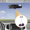 Partuto 1pcs Artificial Crystal Bow Mink Hair Car Rear View Mirror Pendant Accessories Car Hanging Ornament Purple