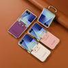 Luxury Business Ring Holder Leather Case for Samsung Galaxy Z Flip 7 6 5 4 5G Flip7 FE Flip6 Shockproof Electroplated Edge Cover
