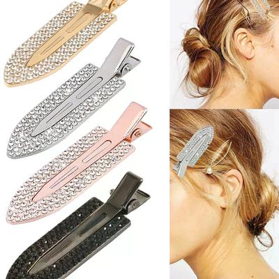 Alloy Diamond Seamless Hairpin Fashion Creative Shovel Shaped Duckbill Clip Rhinestone Bangs Clips For Girls Hair Accessories