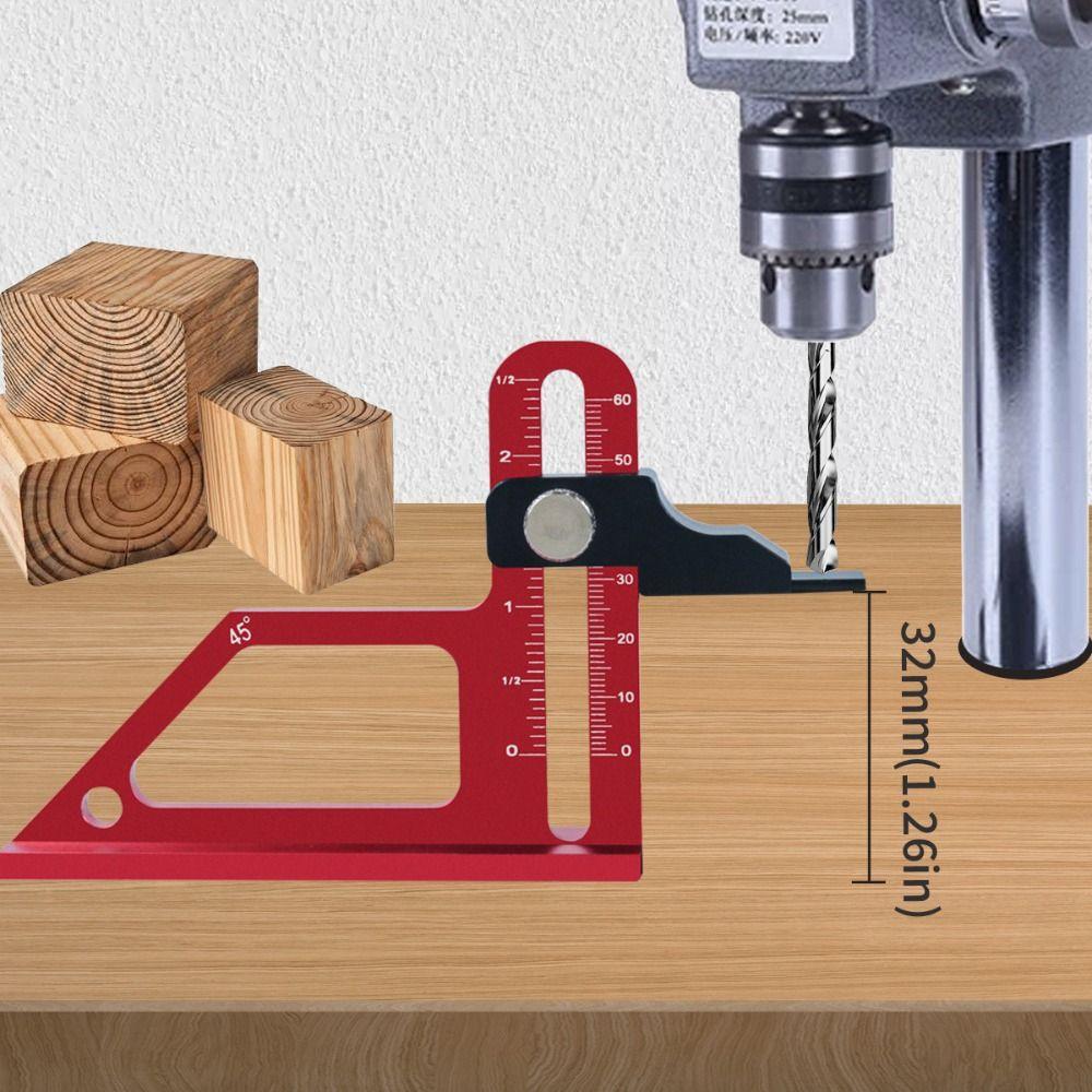 Adjustable Table Saw Depth Gauge with Metric & Inch Scale Angle Ruler Height Measuring Gauge
