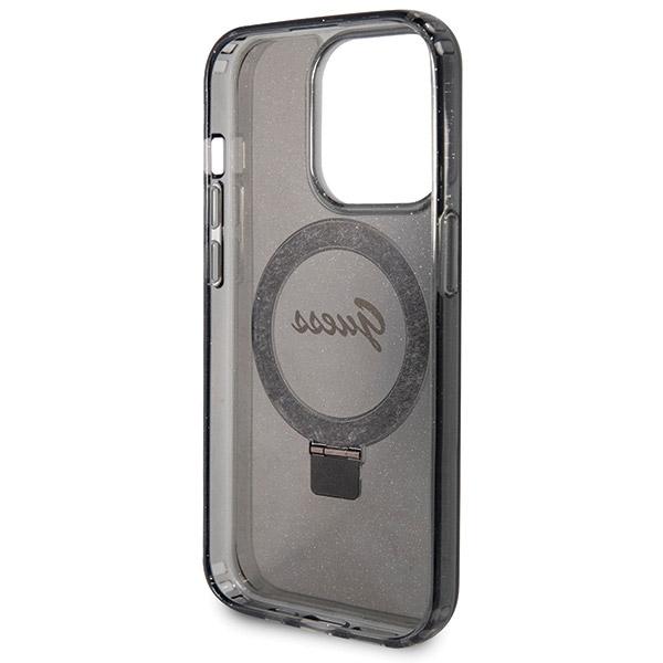 Guess Guhmp13Xhrsgsk Iphone 13 Pro Max 6.7 Czarny/Black Hardcase Ring Stand Script Glitter Magsafe