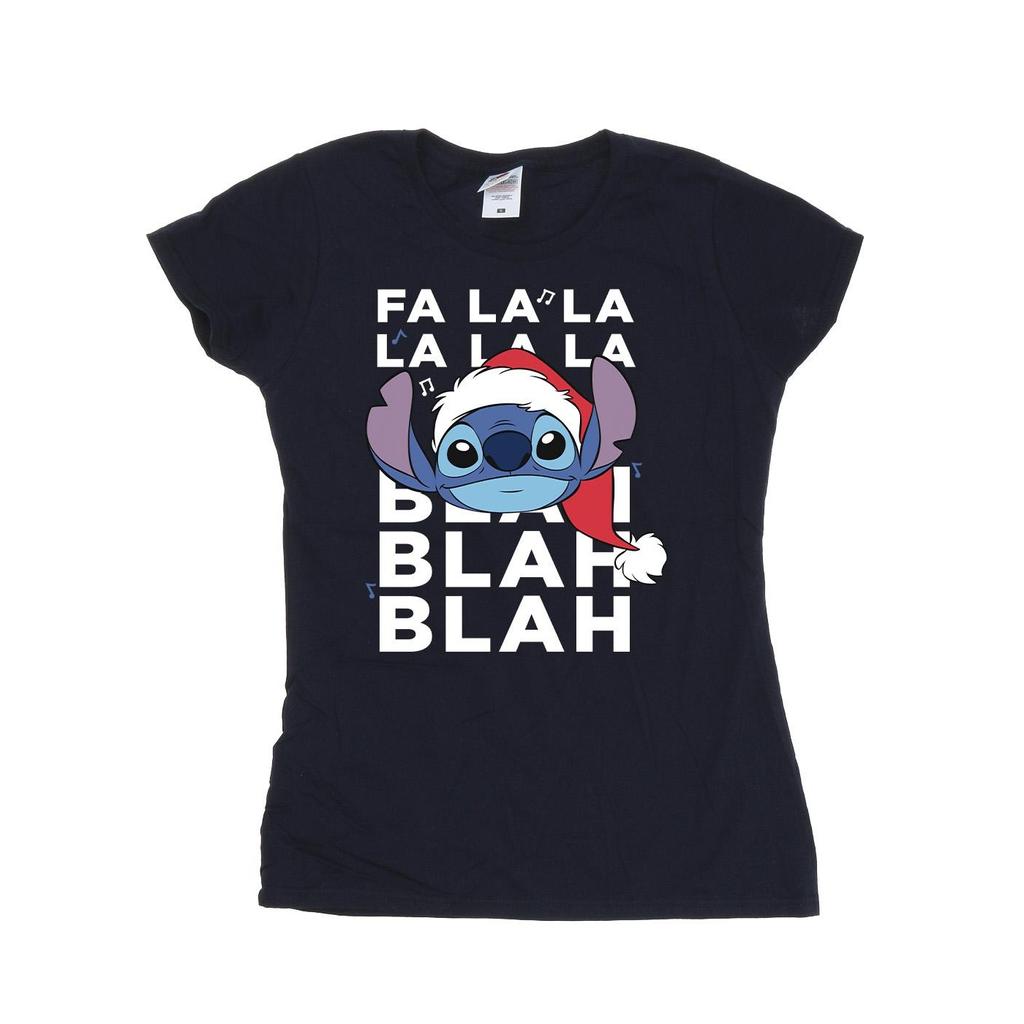 Disney Damen/Damen Lilo und Stitch Weihnachten Blah Blah Blah Baumwoll-T-Shirt