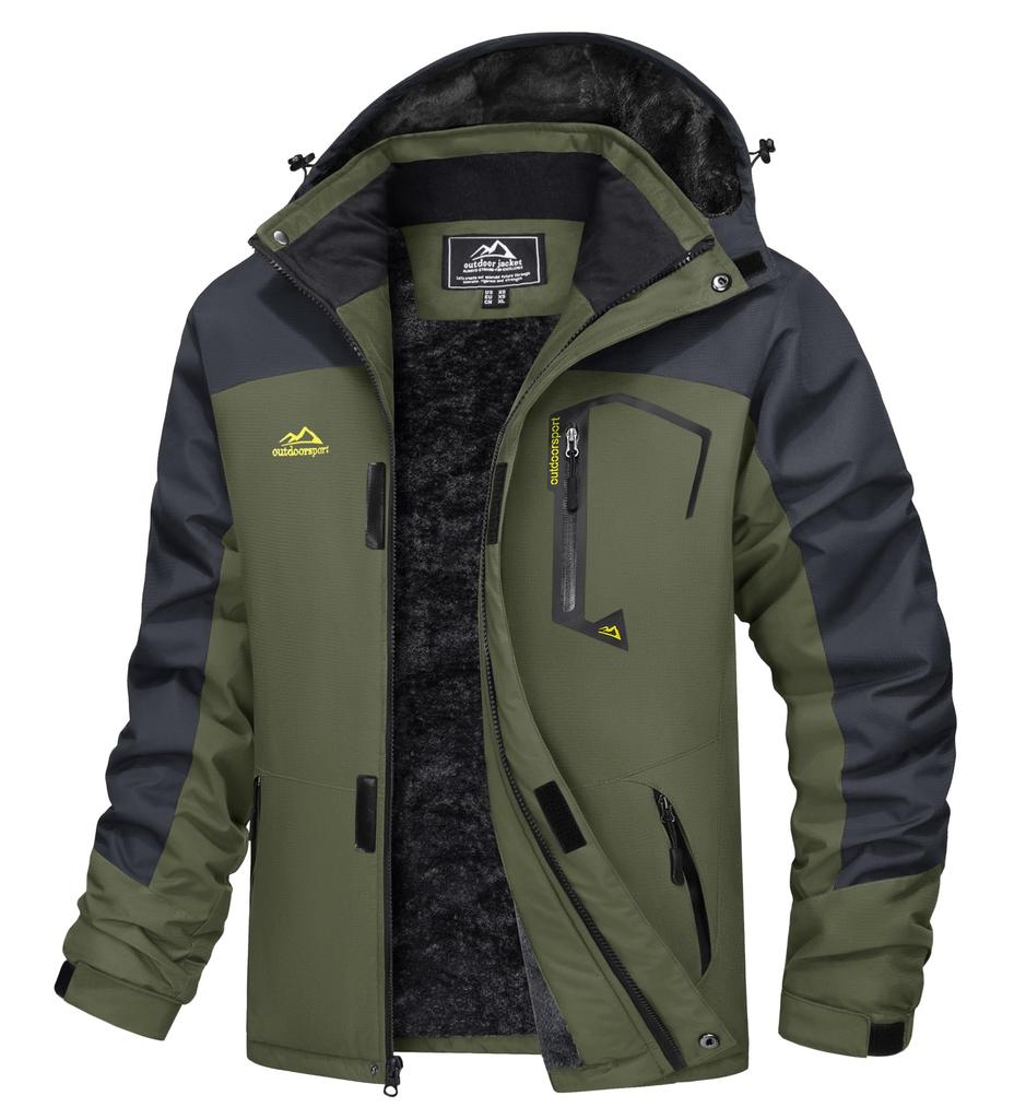 MAGCOMSEN Mountain Cold Weather Sports Durable CN 2XL Size Men's Water-Repellent Parka, Wear, Jacket, Outerwear, Green, (Japan L)