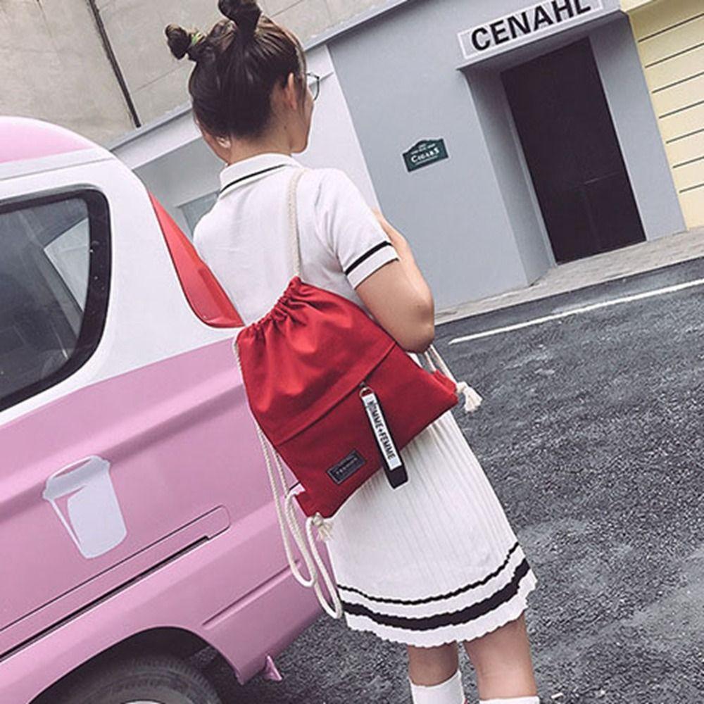 Riding Leisure Bag Bundle Pocket Canvas Drawstring Bag Drawstring Pocket Knapsack Outdoor Backpack