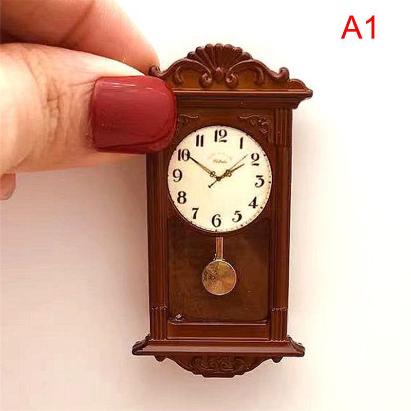 1pc 1:12 Dollhouse Miniature Wall Clock Play Doll House Miniaturas Home Decor Accessories Toy Pretend Play Furniture Toy