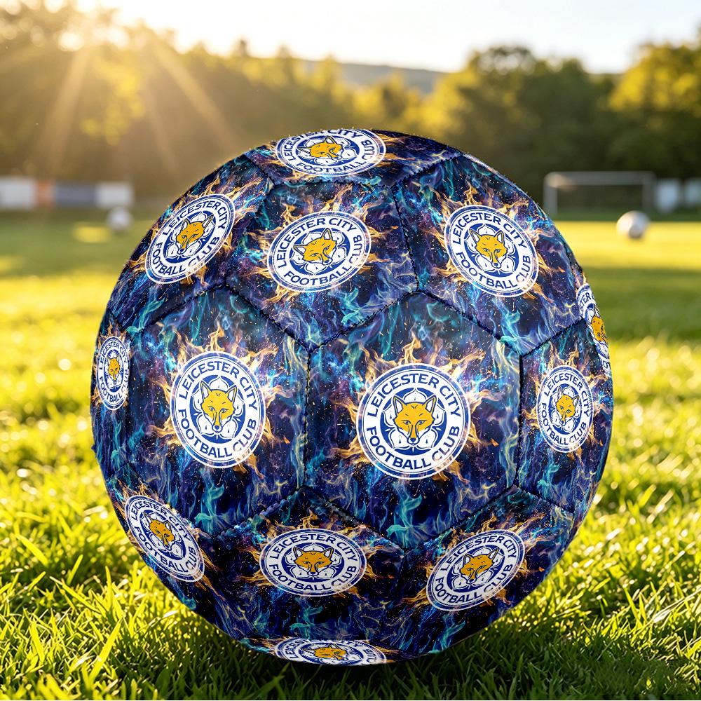 Leicester City Football Aufgedruckter Fußball Größe 5, Anti-Rutsch Erwachsenen Match Fußball Souvenir für Fußballfans