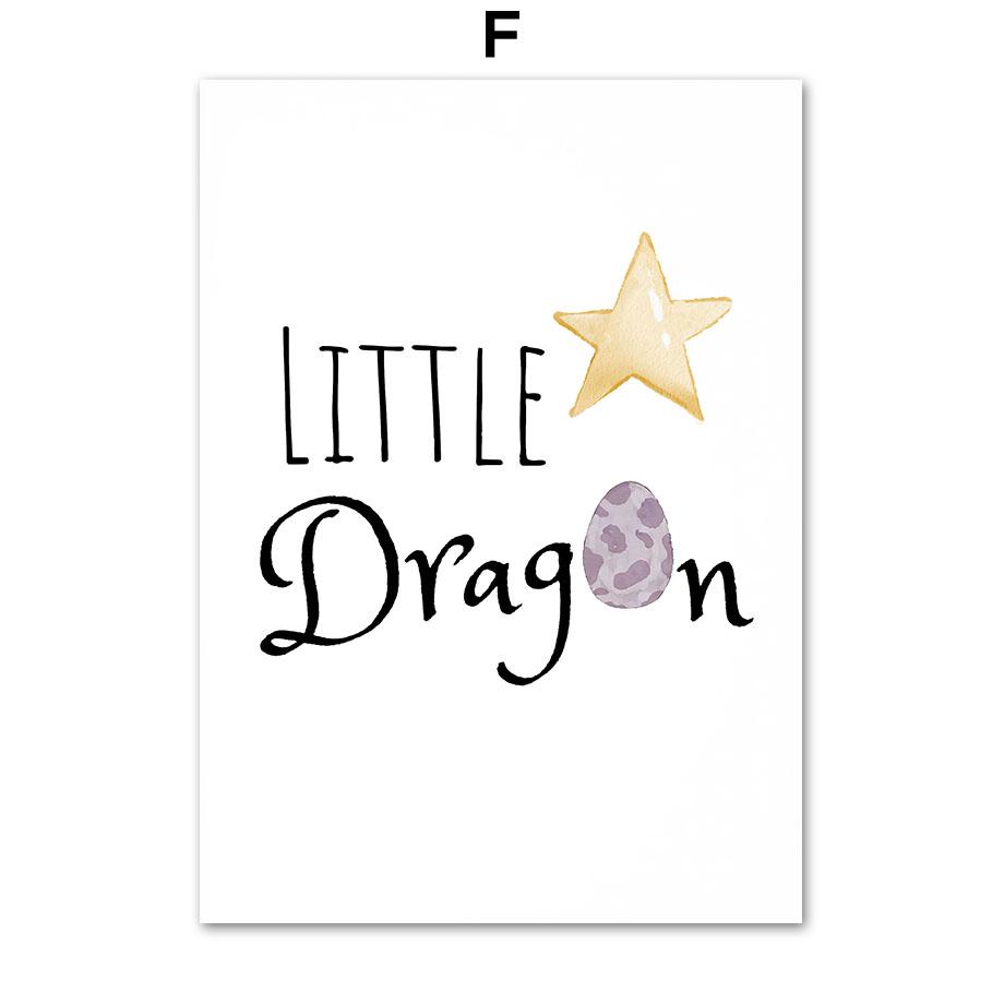 

Мультфильм Сладкая мечта, маленький дракон, Луна, постер в стиле бохо, скандинавский настенный художественный принт, холст, живопись, детские фотографии, декор для детской комнаты 21x30cm No Framed