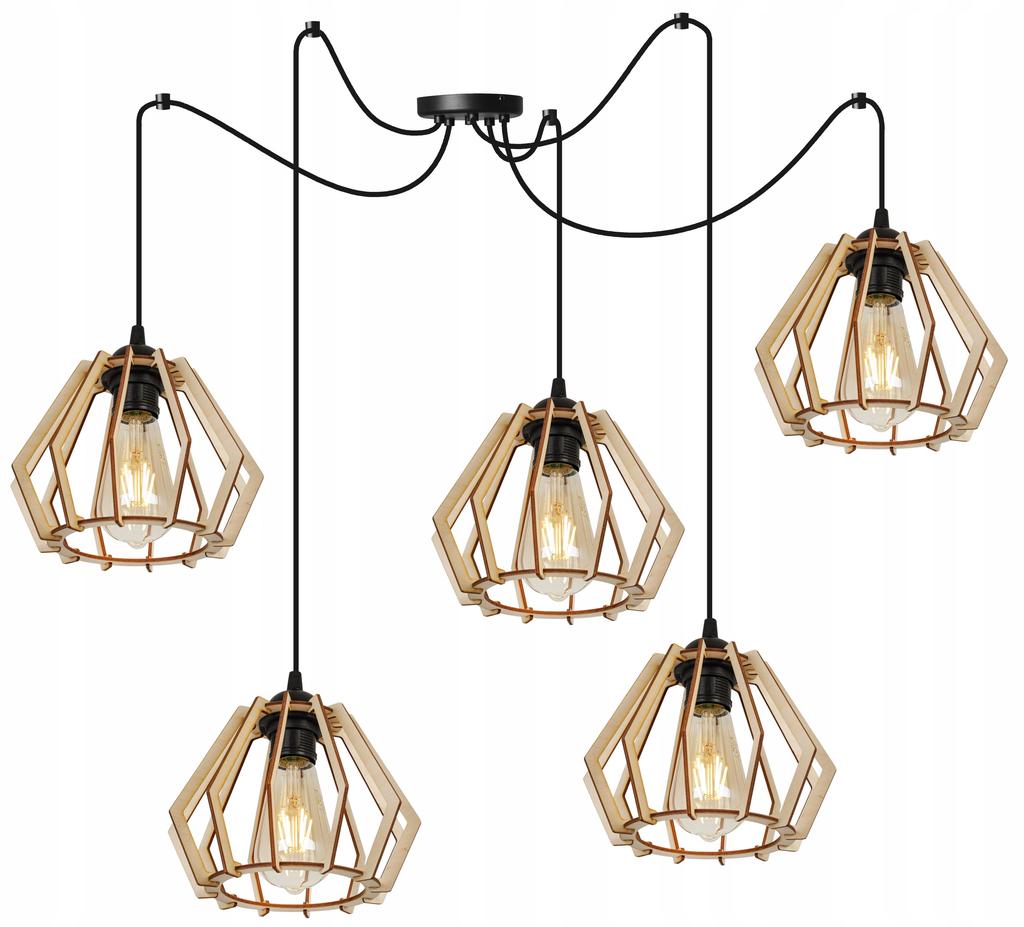 MODERN WOODEN LED CEILING HANGING LAMP