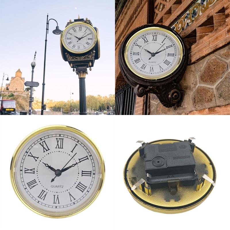Eingebetteter 110mm Kunststoff-Uhrwerkeinsatz mit Quarzgenauigkeit und römischen Ziffern zur Wandmontage für Zuhause und Büro