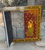 Retro Antique Wooden Window Panel Hand Painted Indian Religious Radha Krishna Frame