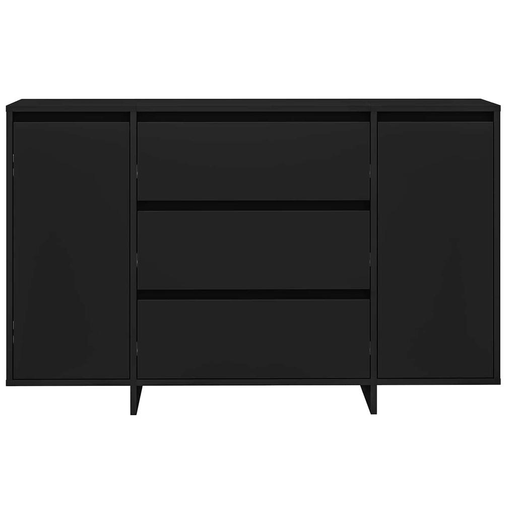 Black Sideboard with Drawers 120 x 41 x 75 cm Engineered Wood
