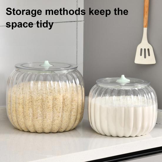 Storage Jar with Airtight Lid Large Capacity Food Grade BPA Free Transparent Design Dust-Proof Grain Rice Container
