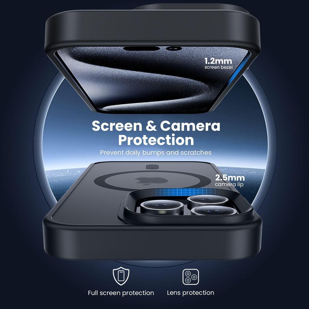 Carcasă mată neagră pentru iPhone 16 Pro Max 15 Plus 14 13 Mini 12 11 Magsafe Mag Safe, carcasă magnetică, accesorii telefon